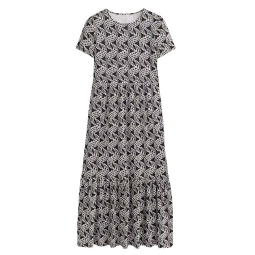 Boden - Tiered Easy Jersey Midi Dress
Black Daisy Swirl Sz 10 - Picture 3 of 9